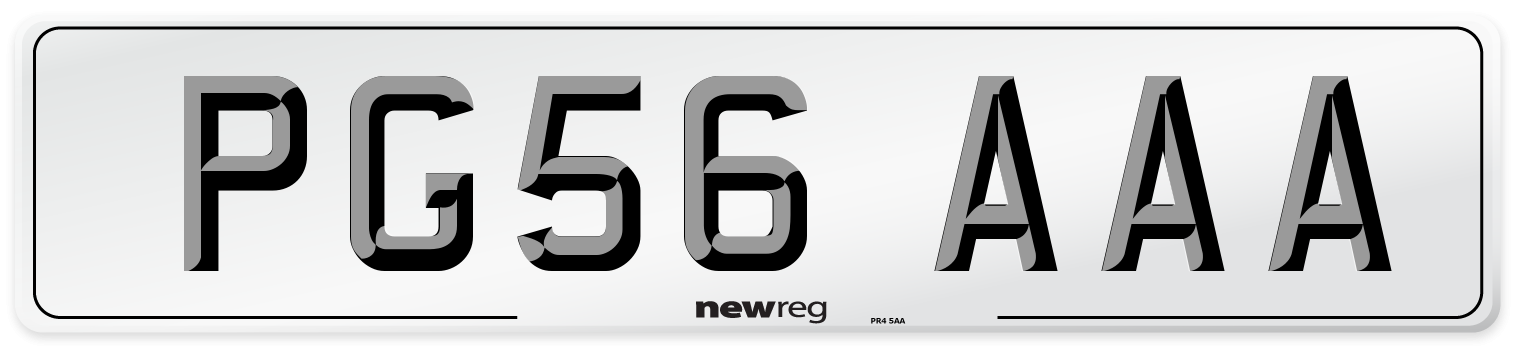 PG56 AAA Number Plate from New Reg